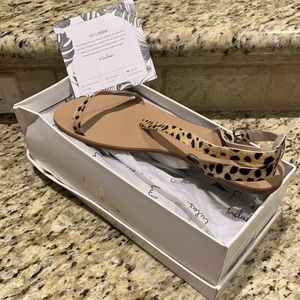 Lulas Colette leopard calf hair sandals